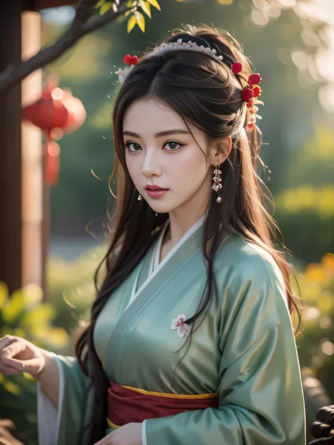 Hair shaking, victory, Long eyelashes, Solid round eye, A faint smile, ears red, direction, Surrealism, shadow, Relief, Stereogram, Standing picture, View, Atmospheric perspective, 8k, Super Detail, precise, best quality, The award-winning, best quality, h...