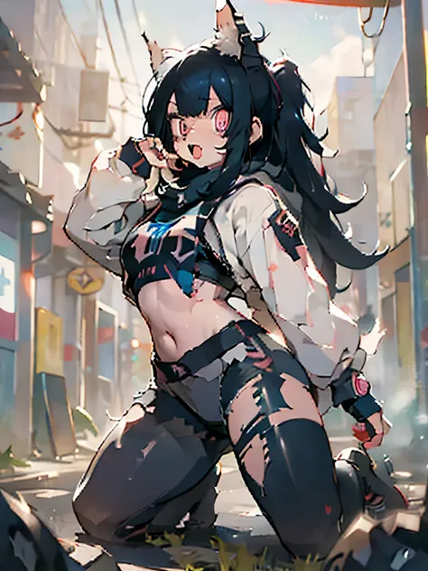 solo,1woman\(cute,kawaii,small kid,evil smile,floating hair,messy hair,(black hair:1.2),long hair,twin tails hair,pale skin,skin...