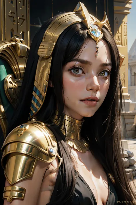 pharaoh, the pharaoh woman, sphinx, sphinx girl, onyx sphinx, monstergirl, (solo), brunete skin, photorealistic, detailed face, ...