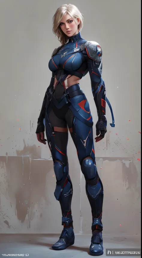 ((best quality)), ((masterpiece)), (detailed: 1.4), absurd, captain america, caucasian woman soldier ready for war, muscular bod...