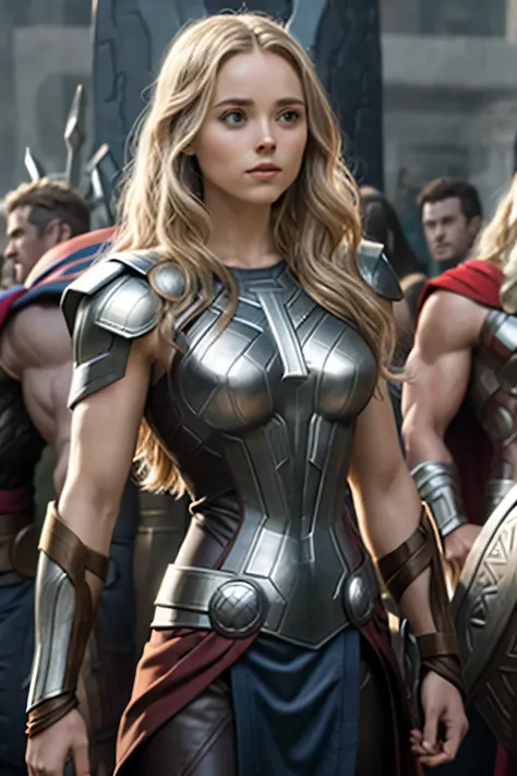 Jane Foster (a Thor) de cabelo preto corpo inteiro