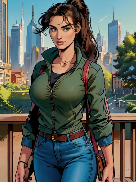 (masterpiece, top quality, best quality, official art, beautiful and aesthetic:1.2), (1girl:1.3), dark brown hair pulled back, elegant updo, extremely detailed, portrait, looking at viewer, facing viewer, solo, (full body:0.6), detailed background, close u...