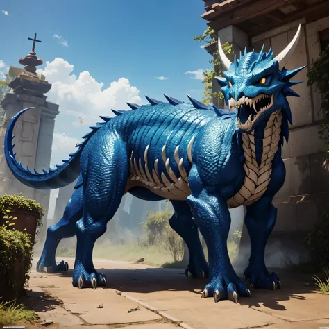 Um dragao feito de lixo