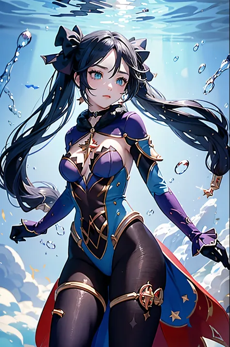 Underwater world:1.6((monadef)):1.5,((masterpiece,highest quality,Highly detailed images,Beautiful images))1.4(mona images,Fantastic background、Sexy pose、Overall low illumination、Backlight、A fantastic atmosphere、Dust flutters)1.3,(Close-up image of Mona)1....