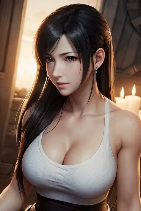 Top image quality、Top resolution、Delicate down to the smallest detail、Tifa Lockhart、FF7R、ultra-detailliert、Beautiful in every detail、smil