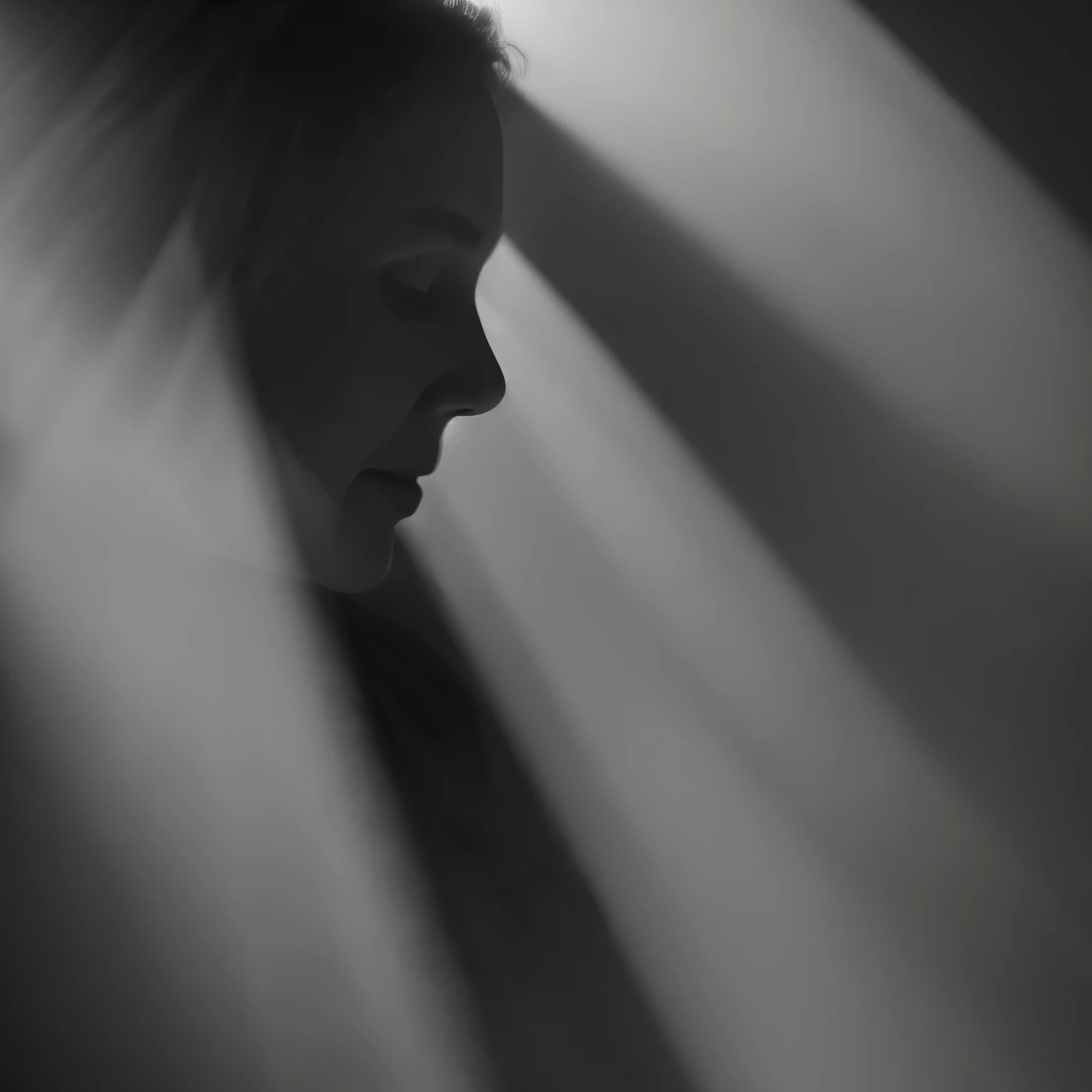 ultra 8k hd resolution, black and white photo raw, close up of a woman standing in front of a window, light and dust coming through window, falling on her face, by Albert Welti, by Eugeniusz Zak, atmospheric portrait, by Zsolt Bodoni, by Kati Horna, by Lou...