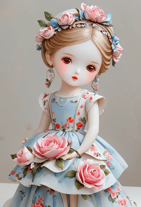 (masterpiece, best quality:1.2) ，artistic statues，3d sculpture，ceramic dolls，watercolor pattern， whole body（8k）