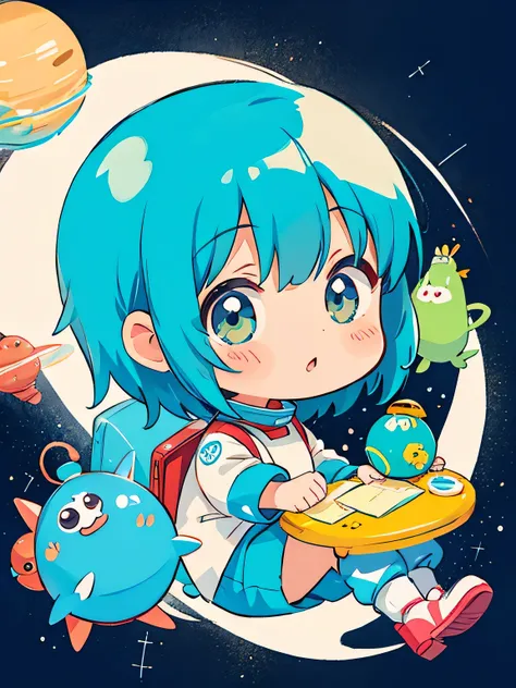 Fujio Akatsuka Style, Kawaii Design, most beautiful girl ever、Chibi, Space Travel, Cute Martian