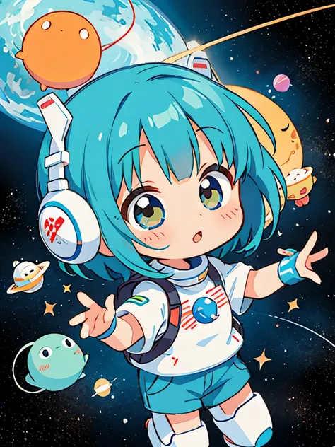 Fujio Akatsuka Style, Kawaii Design, most beautiful girl ever、Chibi, Space Travel, Cute Martian