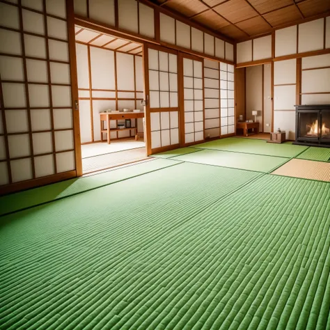 Japanese house、hearth、Inside the room、tatami、masterpiece、highest quality、Attention to detail、8k、Wide-angle shot、Sharpness