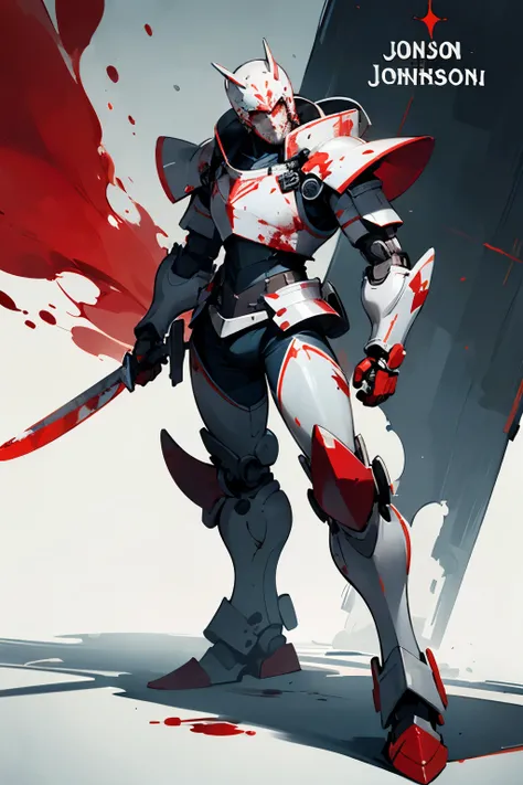 A man names Johnson
Hes a cold blood killer
Half a robot
Wearing armor with blood on it
Holding a bloody knife