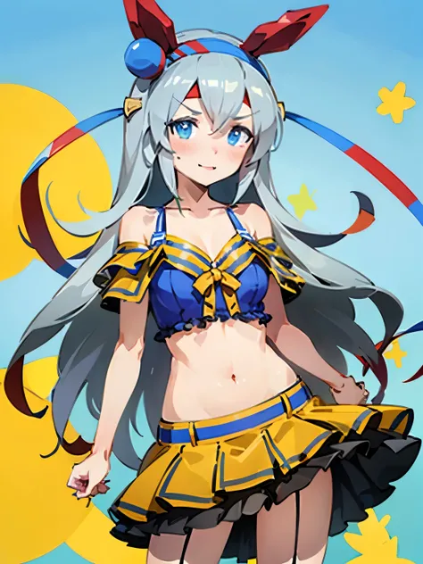 NSFW,tamamo cross (umamusume),(Perfect hands),(Perfect Anatomy),(masterpiece),(highest quality),Embarrassed,blush,cropped,Off the shoulder,High-quality lingerie,Shopping mall