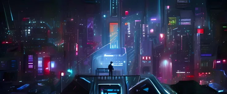 futuristic city, in a futuristic cyberpunk city, cyberpunk with neon lighting, futuristic cyberpunk scenario, cyberpunk atmosphe...