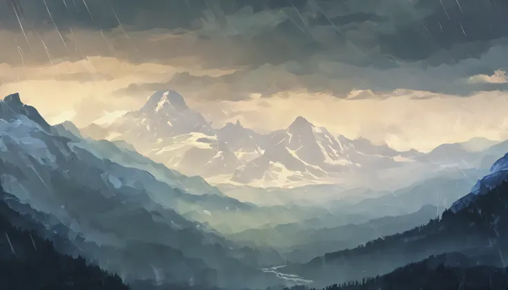 Alps on a rainy day  