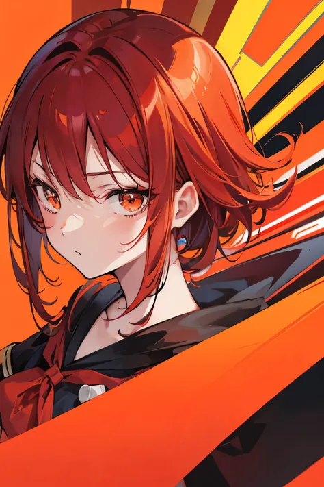 Cool, anime, IPhone wallpaper, much red and orange, and yellow or lime highlights, background.