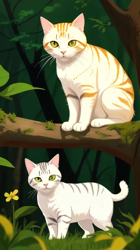 Cute cat, aesthetic, forest