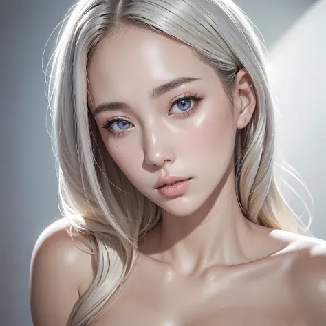 Upper body shot, Korean Girl, very beautiful face, (Photo Photorealistic:1.4),(Masterpiece, 4k, Best Quality, The ultra-detailliert),studio shoot,pictorial,photography,photorealistic eyes, Ultra-detailed face, Detailed lips, Normal hands, Glossy Lips, Glos...