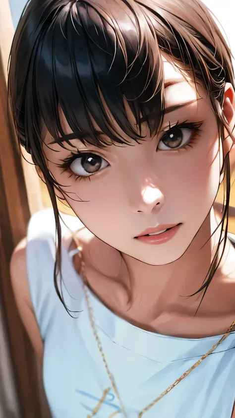 (hig彼st quality、8k、32k、masterpiece)、(realistic)、(realistic:1.2)、(high resolution)、very detailed、very beautiful face and eyes、1 g...