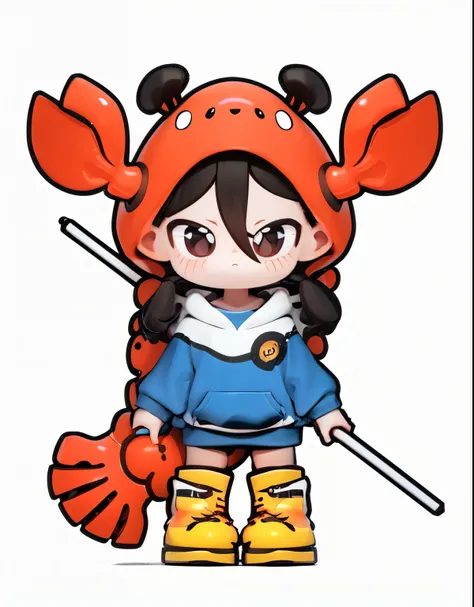 sanshitu, Three Views, whole body, 1 Girl,Hoodie,Lobster hat