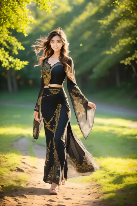 PerfectNwsjMajic, (Zentangle, mandalas, Tangle, Entangle) , (Fractal Art:1.1), ((Embroidered costume with decorative patterns, long skirt, Wearing a long shawl)), Holy Light ,gold foil, Gold leaf art, glitter drawing, Perspective, ((Full body details)), S...