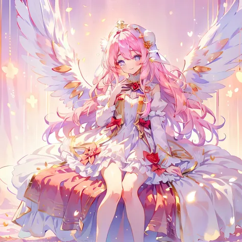 white background,((rose field)),(((Are sleeping))),shot from above,,soft expression,(smile with your mouth slightly open),((long red dress that covers the legs)),((Sparkling red fluffy layered ball gown)),A large and beautiful dress inspired by rose flower...