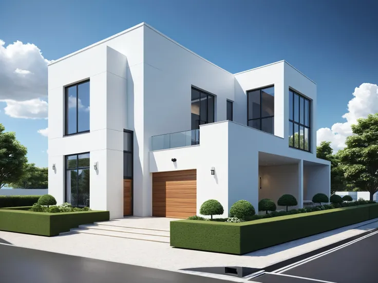 Architectural style Architectural style, ((Classic Style House)),(masterpiece) , ((best quality)), dramatic lighting, high quality outdoors, sky, day, cloud, tree, blue sky, building, scenery, road, real world location, sunlight, enough detail, high reso...