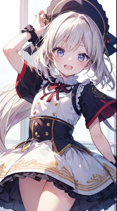 Masterpiece、Highest quality、highest quality、((Petite)))、(Open Mouth Smile)、Shiny hair quality、Small face、Dynamic pose、Super detailed, beautiful, wide eyes、Ultra-detailed, clear and beautiful faces、(cute illustration:1.2), High-resolution, ultra-detailed, b...