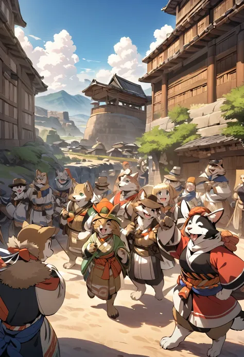 super high resolution, detailed background, World Heritage Site, 6+boys, 6+girls, Happy, joyful, absurdres(Photos of solo travelers)(kemono, furry anthro),