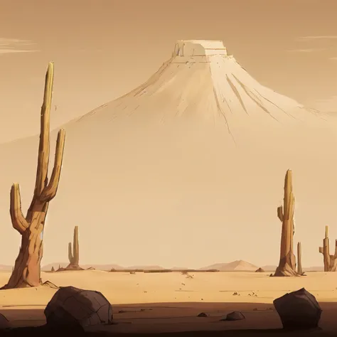 there is a deserto scene with a mountain in the background, deserto in the background, deserto wasteland, deserto background, deserto environment, arte de fundo, deserto planoo, arte de fundowork, deserto landscape, deserto scenery, deserto, O Desertoo, ne...