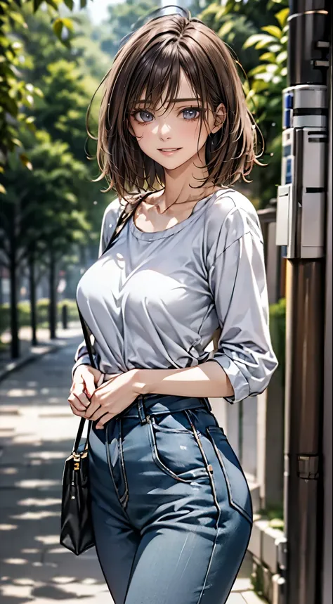 (masterpiece:1.2, highest quality, 8k, Advanced Details), (Realistic, photoRealistic:1.4), Beautiful illustrations, 
Looking at the audience, whole body, Front view:0.6, 
((One Mature Woman)), bangs, Hair between the eyes , Large Breasts、Beautiful Hair, Be...