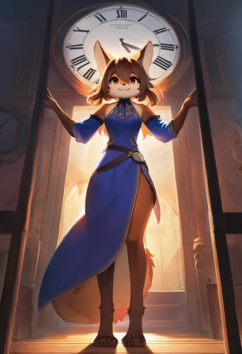 cover page, highres, top quality, best quality, paid reward available, unparalleled masterpiece, perfect artwork, absurdres, High-quality illustrations, super high resolution, detailed background, perfect anatomy(1girl, kemono, furry anthro, fearless smile...