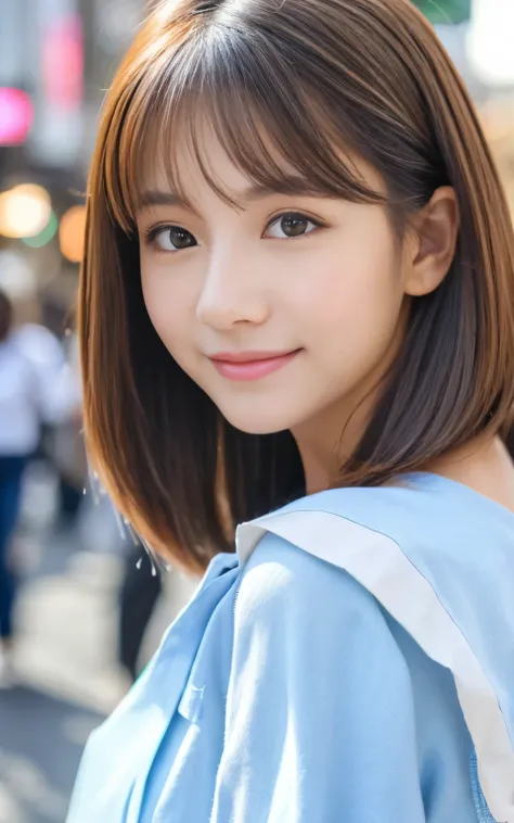 Cute 21 year old Japanese、city、shopping、Super detailed face、Pay attention to the details、double eyelid、Beautiful thin nose、Sharp focus:1.2、Beautiful woman:1.4、(Light brown hair,short hair、),Pure white skin、highest quality、masterpiece、Ultra-high resolution、...