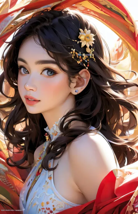 (Masterpiece, Best Quality, Top Quality, Official Art, Beautiful and Aesthetic: 1.2), (One Girl), Accurate Anatomy, Beautiful Face, Detailed and Perfect Face, Big Eyes, Very Detailed, (Fractal Art: 1.3 ), colorful, the best details, refreshing sex appeal, ...