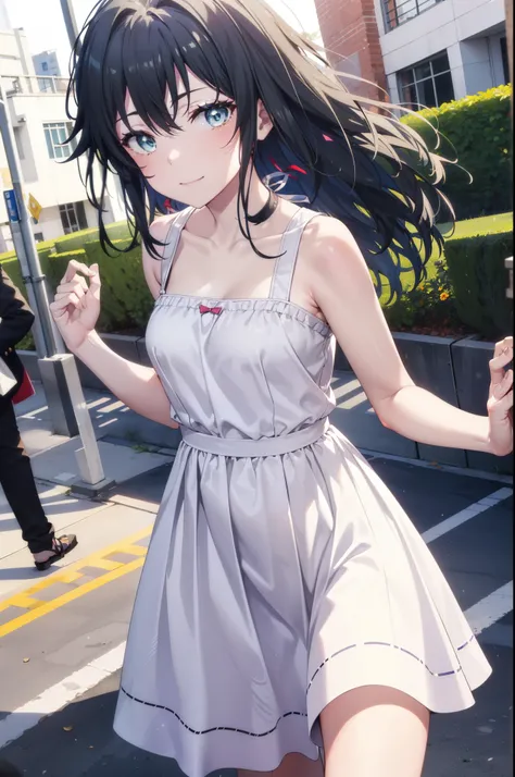 yukinoyukinoshita, Yukino yukinoshita, Black Hair, blue eyes, Long Hair,smile, Small breasts,happy smile, smile, Close your mouth,
, Sleeveless white dress,White long skirt,Cute Sandals,walking,Real Summer,Daytime,sunny,whole bodyがイラストの中に入っていくように,
break ou...