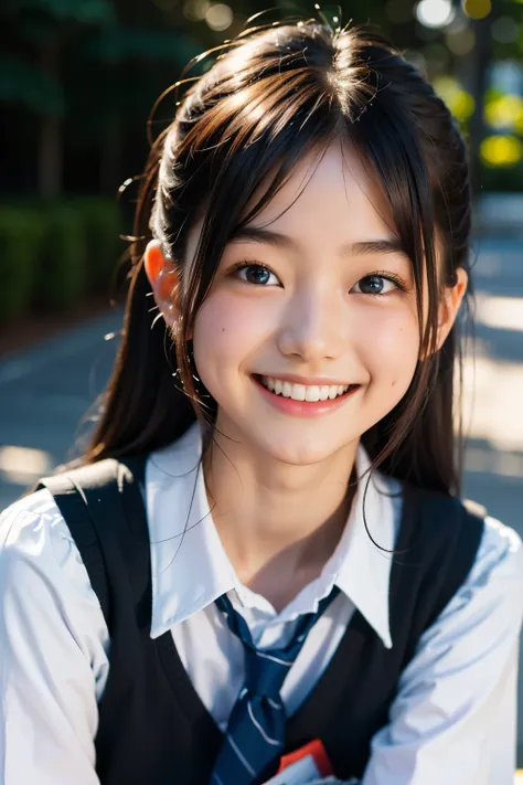 lens: 135mm f1.8, (highest quality),(raw photos), (tabletop:1.1), (beautiful 16 year old japanese girl), cute face, (deeply chis...