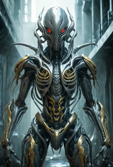 a face of a uncanny creature with human like features, subtle insectoid like features, thin like physique, its body is covered i...