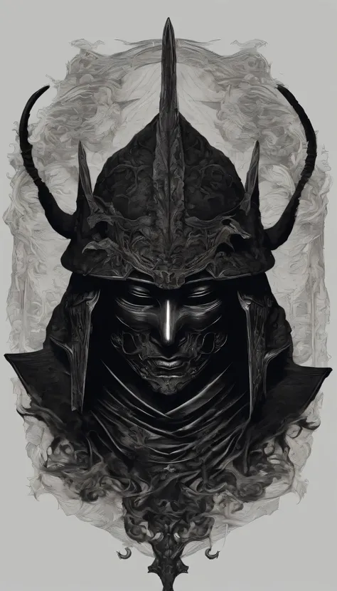 Logo of a black samurai style helmet