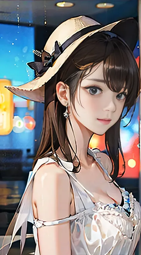 highest quality, masterpiece, One girl, whole body, Very delicate and beautiful girl, 8K Wallpaper, Beautiful fine details, Beautiful sparkle, Cinematic lighting、23 years old、Idol、Sexy Lingerie