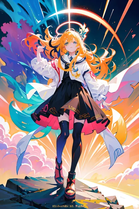 Anime Characters Surrounded by Vibrant Colors: Anime fanart heaven! A colossal pile of anime artwork is filled with no game No life characters, their epic poses exuding energy. Anime artwork of various genres adorns the scene: fantasy, science fiction, and...