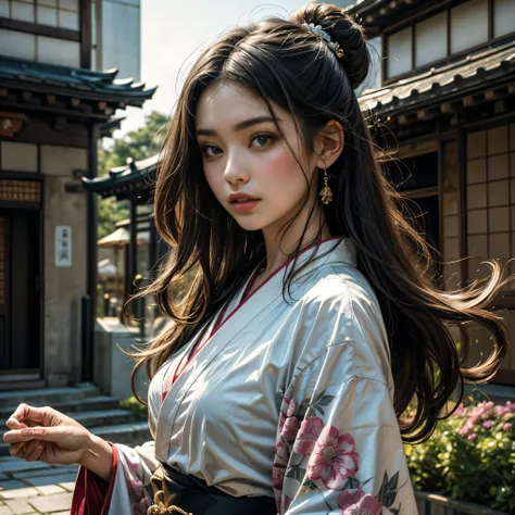 A stunning 15-year-old girl with supernatural powers stands at the center of a Japanese erotic fantasy、Her eyes have a captivating sparkle、Draw attention to her detailed and captivating features、 Her lips are beautifully sculpted、It adds to her charming ch...