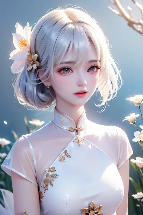 ((From the waist up))((masterpiece:1.5、8k、Portraiture、Photorealistic and very detailed CG、Very detailed、Particle Effects、Dynamic Effects、Written boundary depth、Cinematic Light、Lens flare、Ray Tracing、Tabletop、Realistic:1.4、超A high resolution:1.2、Realistic、R...