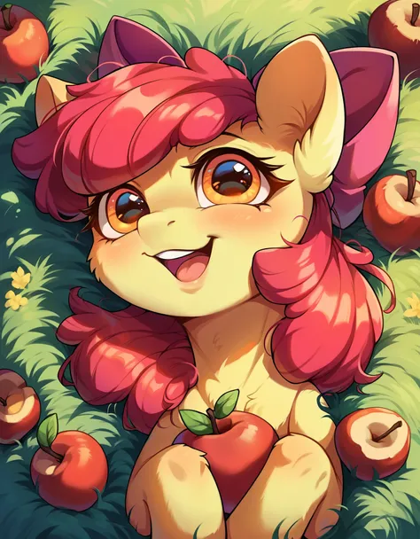 score_9, score_8_up, score_7_up, score_6_up, best quality, highres, source_furry, solo, feral, apple bloom, , young,