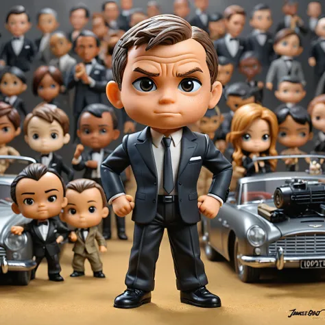 chibi style james bond 007  person  high quality, masterpiece, high detail, overview