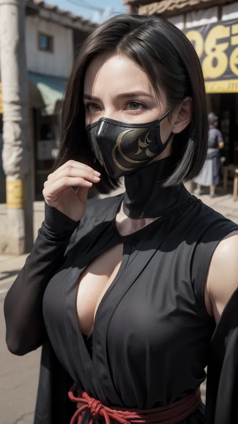(Foto de alta qualidade, ultra realista, 8k, personagem do jogo MORTAL KOMBAT), Mileena super bela com seu traje roxo sexy, foto tirada de perto, close-up do rosto lindo, normal hands, dedos detalhados, obra-prima, (realista 8k, foto-realista: 1.37), reali...