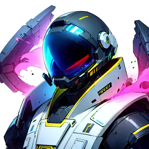 (futuristic:1.1), (full_visor closed_helmet:1.1), (generic black space suit), (white background:1.2), (portrait)