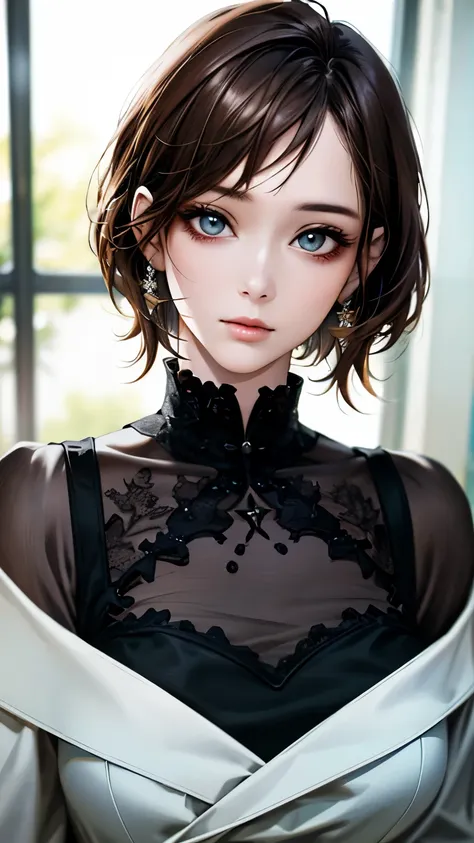 (hig彼st quality、8k、32k、masterpiece)、(realistic)、(realistic:1.2)、(high resolution)、very detailed、very beautiful face and eyes、1 g...