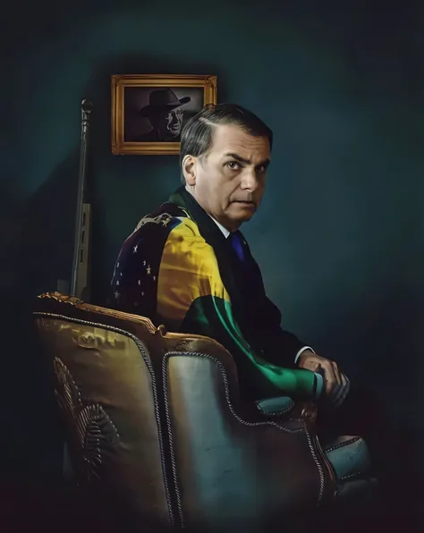 Nationalist Bolsonaro sitting on the couch