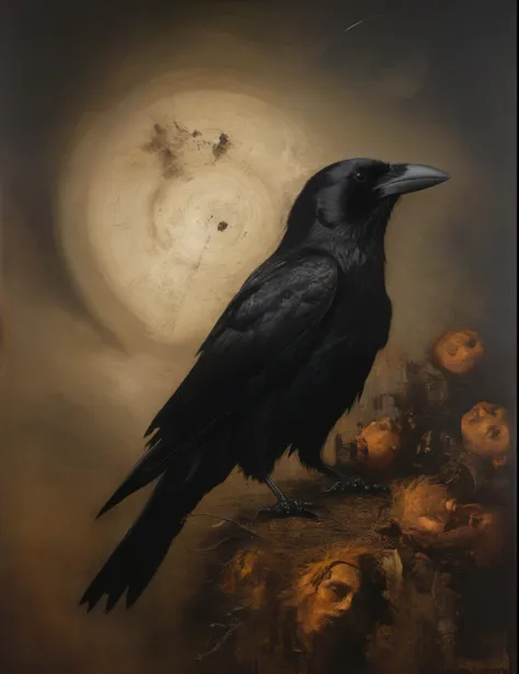 James Gurney, Surrealist art , dream-like, Mysterious, Provocative, symbolic, Complex, detailed,, (Gothic but very beautiful:1.4), (masterpiece, highest quality:1.4) , Nicola Samori Style, Crow Master
