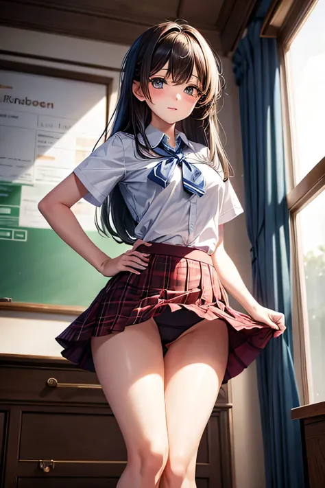 girl in sexy school skirt and underwear