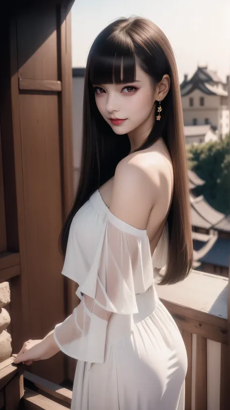 ((Straight bangs、Princess Bang)),((Very heavy、Voluminous bangs:1.1)),((very long、Very heavy、Very voluminous side locks:1.1)), Hime cut、Straight bangs hairstyle、Round face and ugly bangs、Long hair with ugly bangs、The bangs are cut straight、(masterpiece、high...